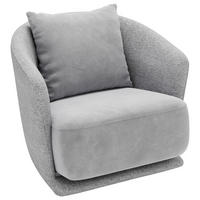 SESSEL in Plüsch, Bouclé Grau  - Schwarz/Grau, Design, Textil/Metall (83/80/75cm) - Livetastic