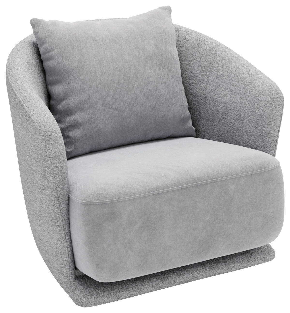 SESSEL in Plüsch, Bouclé Grau  - Schwarz/Grau, Design, Textil/Metall (83/80/75cm) - Livetastic