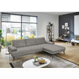 ECKSOFA in Echtleder Silberfarben  310/180 cm  - Silberfarben/Schwarz, Design, Leder/Metall (310/180cm) - Dieter Knoll