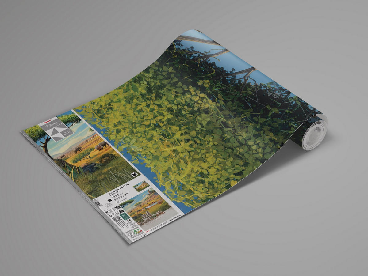 FOTOTAPETE THE LION KING SAVANNA  - Grün, Design, Textil (350/250cm) - Disney