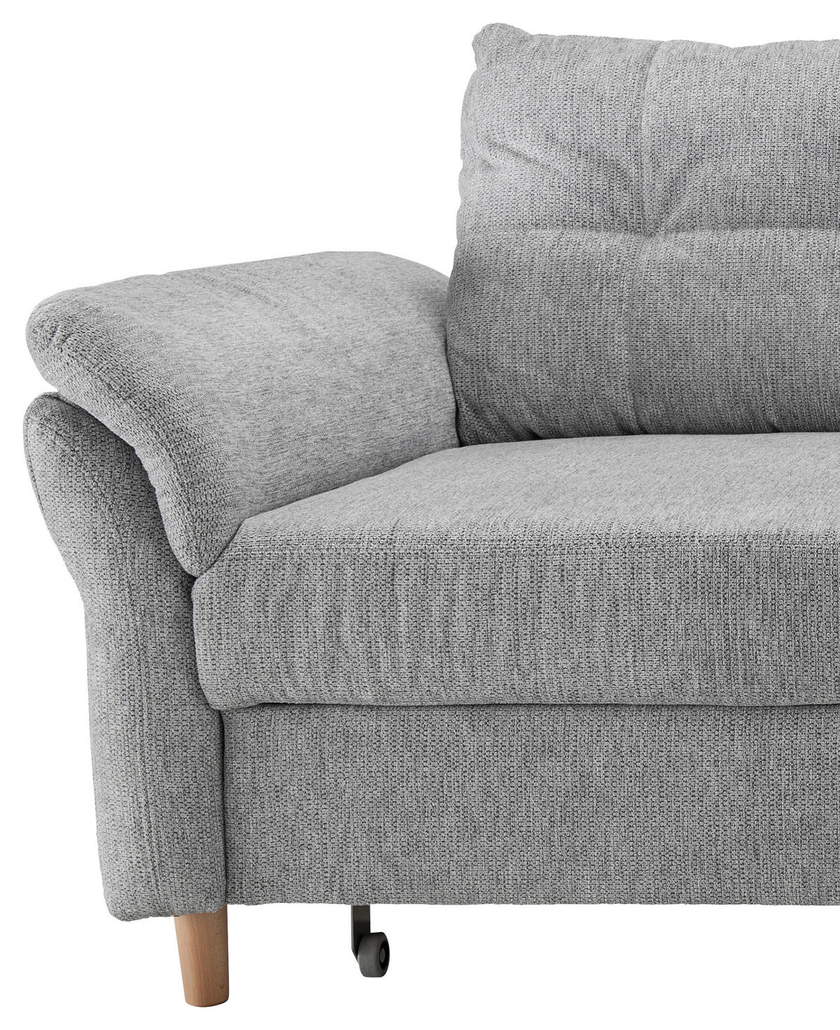 ECKSOFA in Chenille Silberfarben  - Silberfarben/Naturfarben, Modern, Holz/Textil (250/176cm) - Livetastic