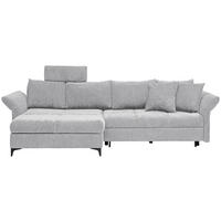 ECKSOFA Grau Chenille  - Schwarz/Grau, KONVENTIONELL, Textil/Metall (291/153cm) - Hom`in