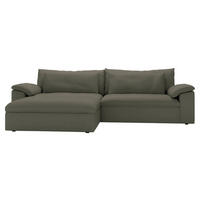 ECKSOFA Flachgewebe Grau  - Schwarz/Grau, Modern, Kunststoff/Textil (198/306cm) - Carryhome