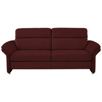 3-SITZER-SOFA in Echtleder Brombeere  - Brombeere/Alufarben, Konventionell, Leder/Metall (228/96/92cm) - Beldomo Premium
