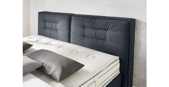 BOXSPRINGBETT 200/200 cm  in Dunkelblau  - Chromfarben/Dunkelblau, KONVENTIONELL, Textil (200/200cm) - Dieter Knoll