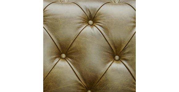 CHESTERFIELD-SOFA  in Echtleder Grün  - Schwarz/Grün, LIFESTYLE, Leder/Holz (220/77/91cm) - Ambia Home