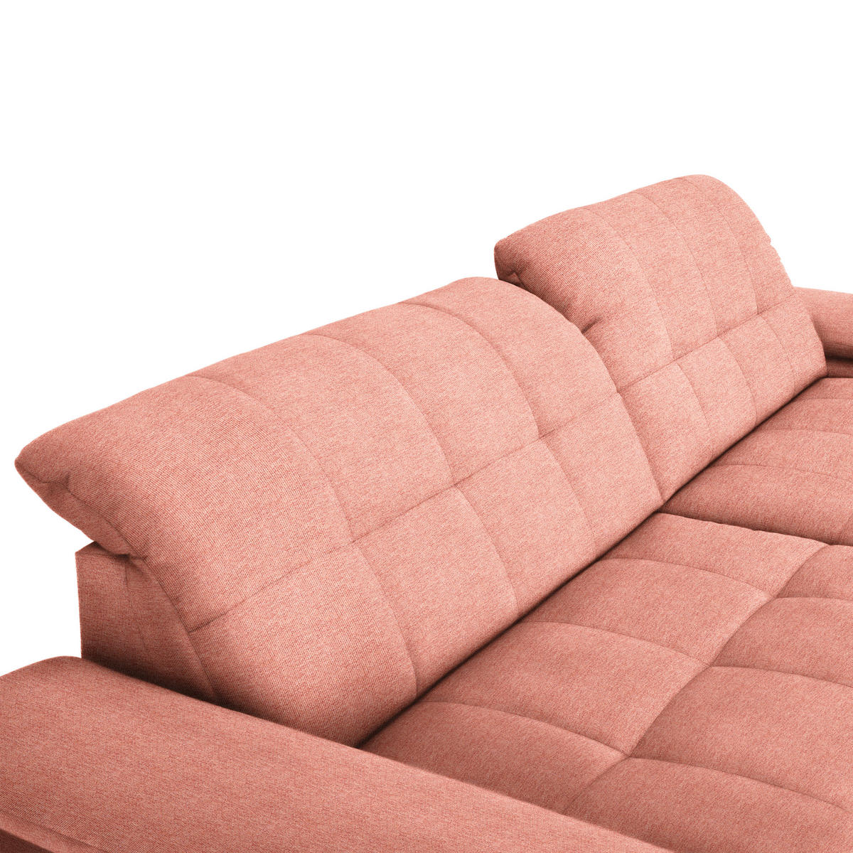 ECKSOFA in Webstoff Koralle  - Koralle/Schwarz, Design, Textil/Metall (265/180cm) - Carryhome