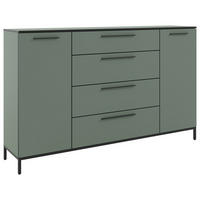 SIDEBOARD Soul  in 180/111/40 cm  - Schilfgrün/Schwarz, MODERN, Holzwerkstoff/Metall (180/111/40cm)
