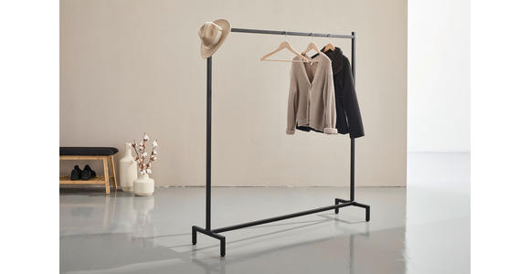 GARDEROBENSTÄNDER in Schwarz 150.5/158.5/38 cm   - Schwarz, Basics, Metall (150.5/158.5/38cm) - Xora