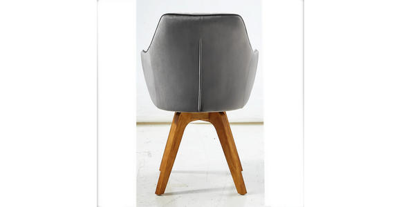 ARMLEHNSTUHL in Grau, Eichefarben - Eichefarben/Grau, KONVENTIONELL, Holz/Textil (61/86/62,5cm) - Venda