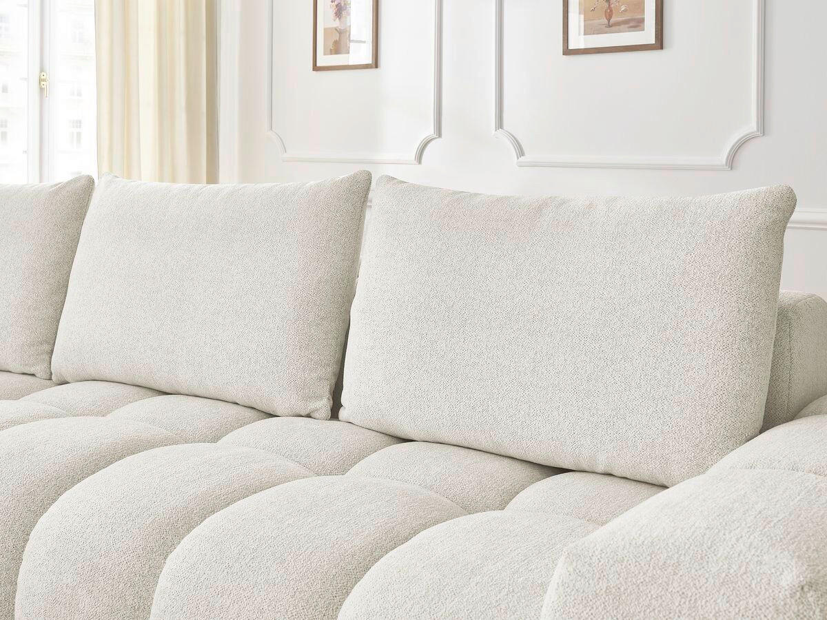 ECKSOFA Ottomane rechts  EVEREST Weiß Flachgewebe  - Schwarz/Weiß, MODERN, Kunststoff/Textil (352/210cm) - Livetastic