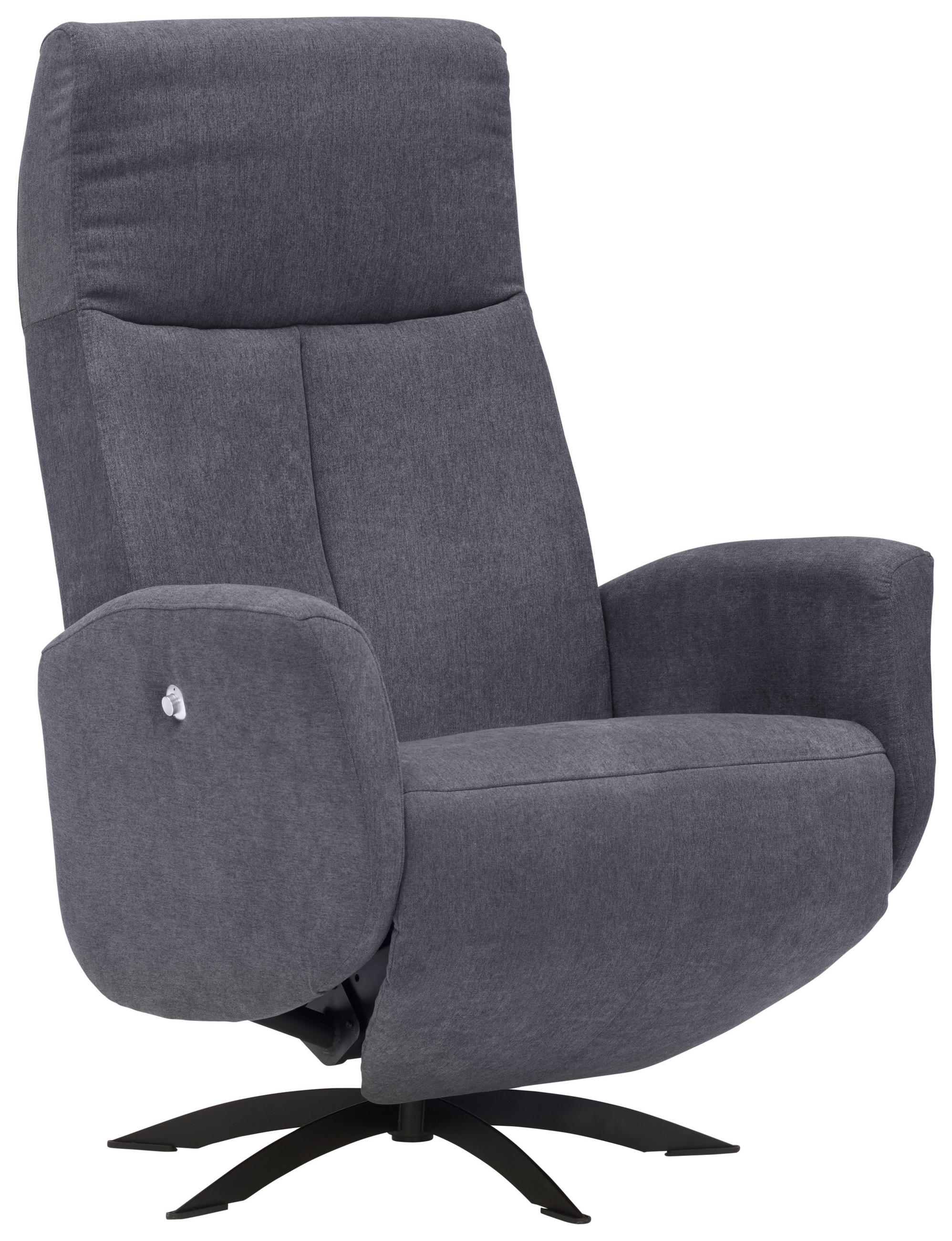 RELAXSESSEL Relaxfunktion    - Anthrazit/Schwarz, Design, Textil/Metall (70/110/81cm) - Welnova