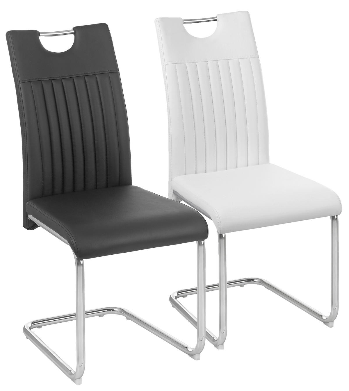 SZÁNKÓTALPAS SZÉK fém, textil fekete, krómszínű  - krómszínű/fekete, Design, textil/fém (43/96/58,5cm) - Carryhome