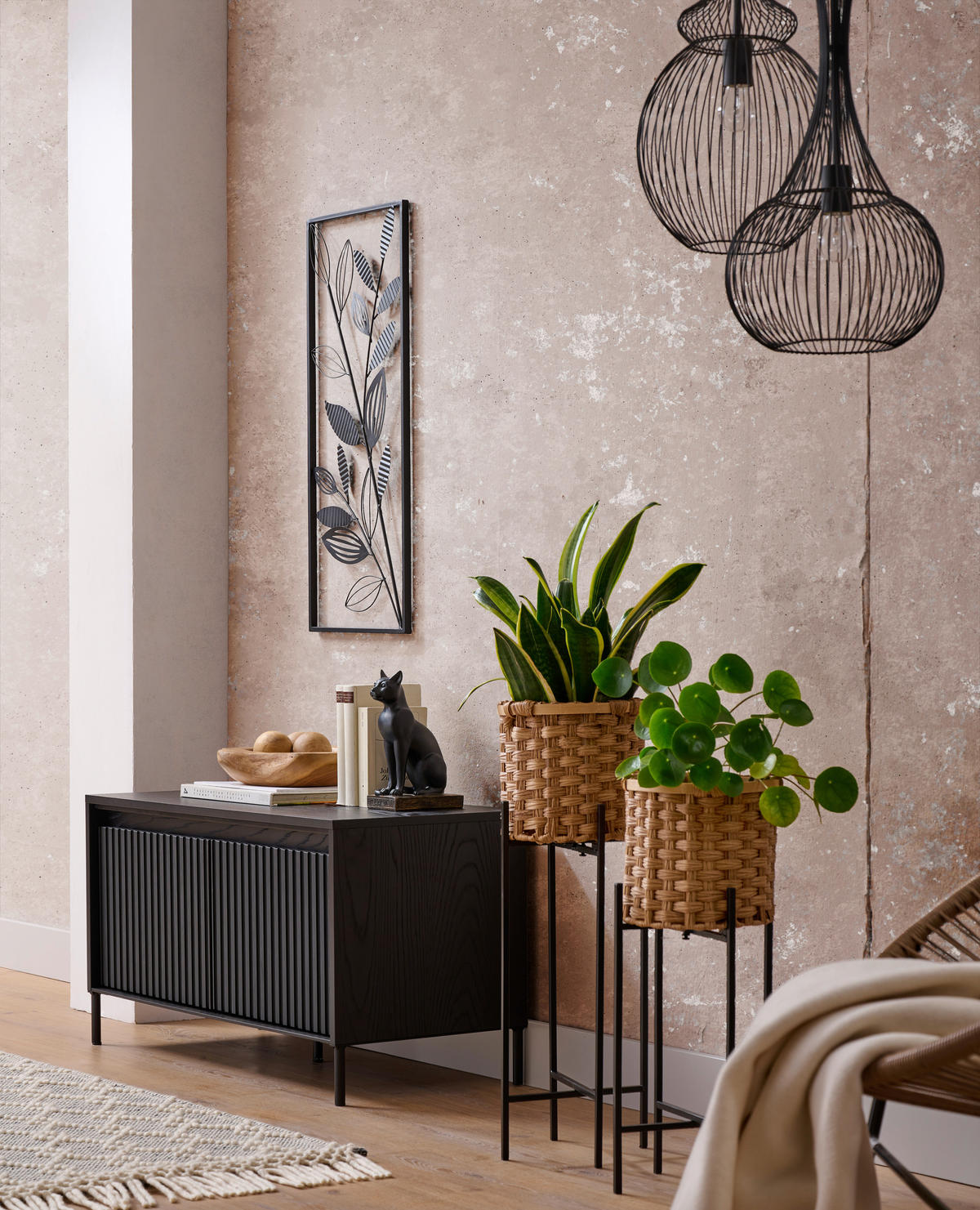 VÄGGDEKORATION  - svart, Natur, metall (35,5/81,5cm) - Ambia Home