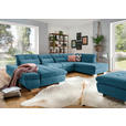 WOHNLANDSCHAFT in Mikrofaser Blau  - Chromfarben/Blau, Design, Kunststoff/Textil (204/350/211cm) - Xora