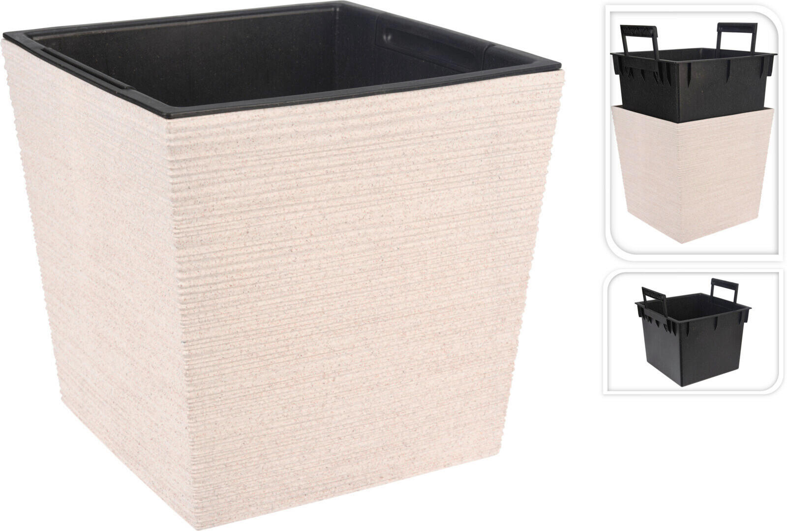 KVETINÁČ textil, 23.5/24/24 cm - viacfarebná, Basics, textil (23.5/24/24cm)