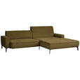 ECKSOFA  in Flachgewebe Khaki  285/190 cm  - Khaki/Schwarz, Design, Textil/Metall (285/190cm) - Johann Jakob