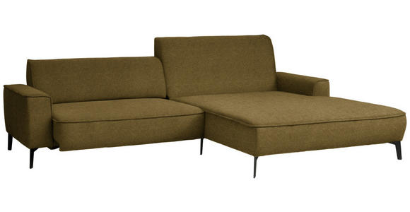 ECKSOFA  in Flachgewebe Khaki  285/190 cm  - Khaki/Schwarz, Design, Textil/Metall (285/190cm) - Johann Jakob