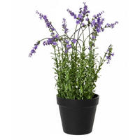 VEŠTAČKA BILJKA        22/37 cm      - lila/zelena, Osnovno, kamen/metal (22/37cm) - Ambia Home