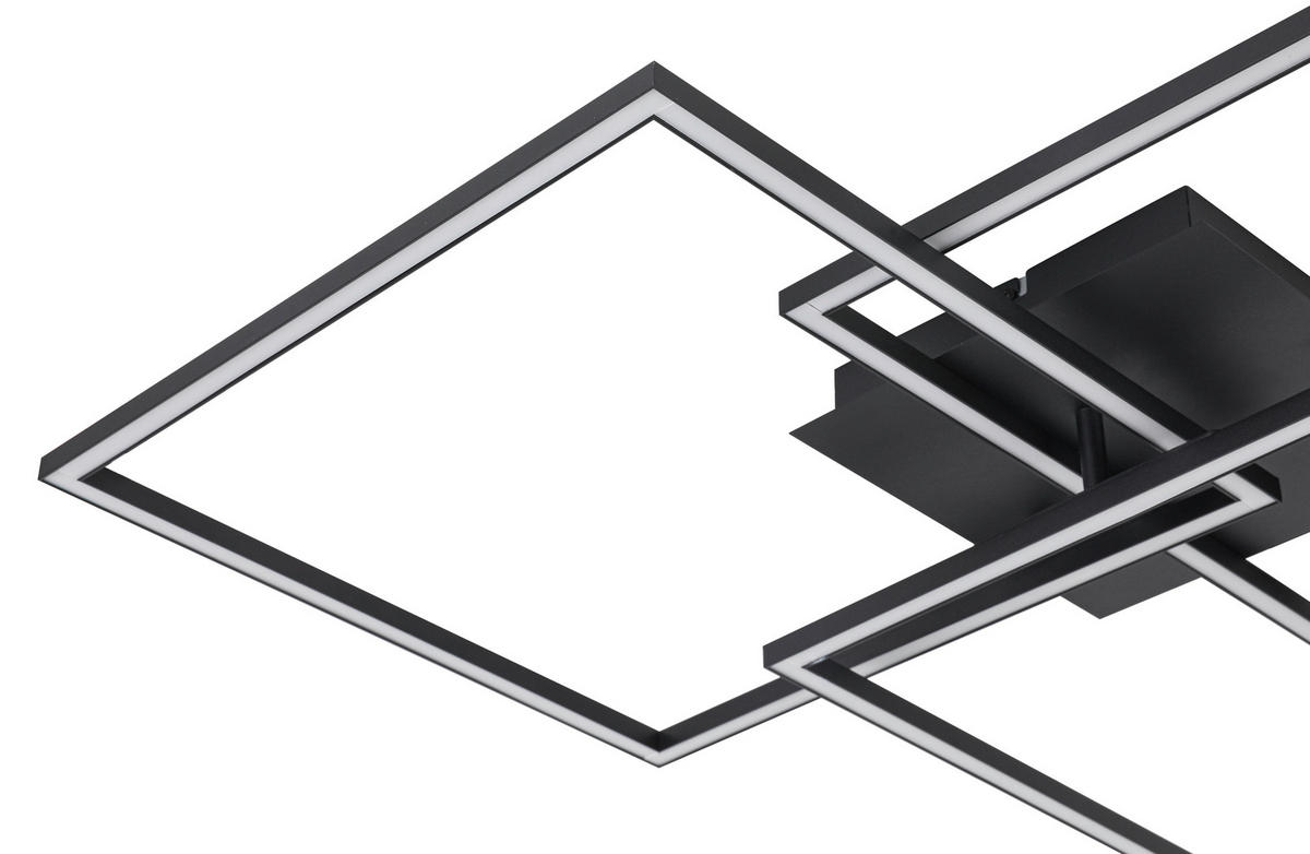 LED PLAFONJERA  - bela/crna, Trendi, metal/plastika (70/70/9cm) - Novel