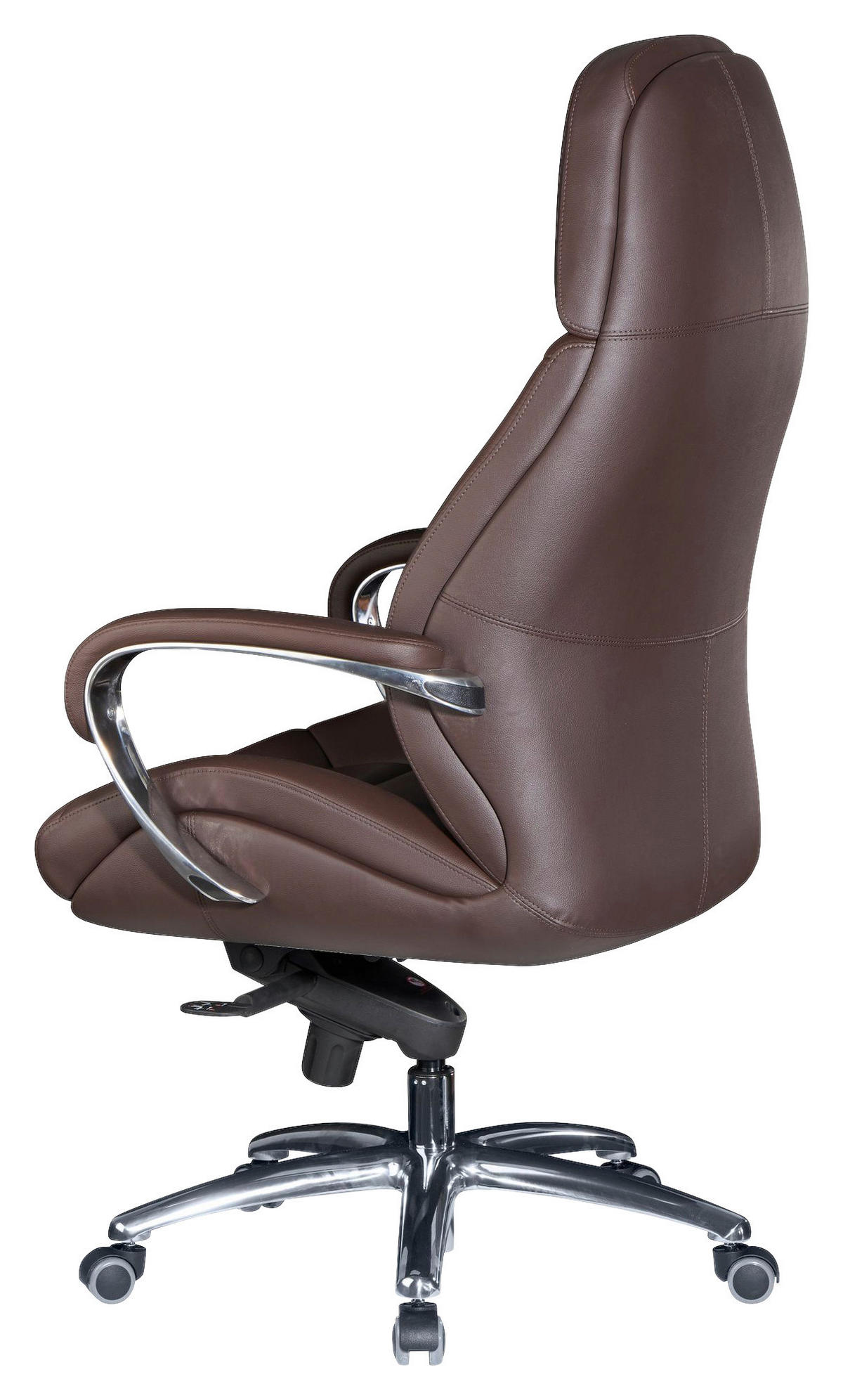 CHEFSESSEL  in Dunkelbraun  - Dunkelbraun/Alufarben, MODERN, Leder/Kunststoff (67/140/67cm) - MID.YOU