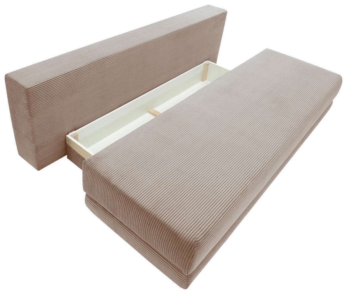 SCHLAFSOFA  mit Liegefunktion, Schlafen auf Sitzhöhe, Rücken echt Cord Taupe  - Taupe/Schwarz, KONVENTIONELL, Holz/Textil (196/96/103cm) - Carryhome