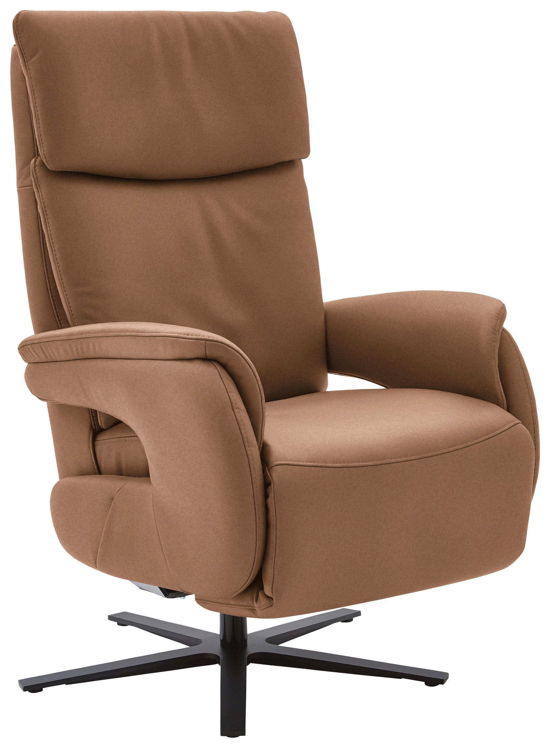 RELAXSESSEL in Textil Hellbraun - Hellbraun/Schwarz, Design, Textil/Metall (70/117/85cm) - Dieter Knoll