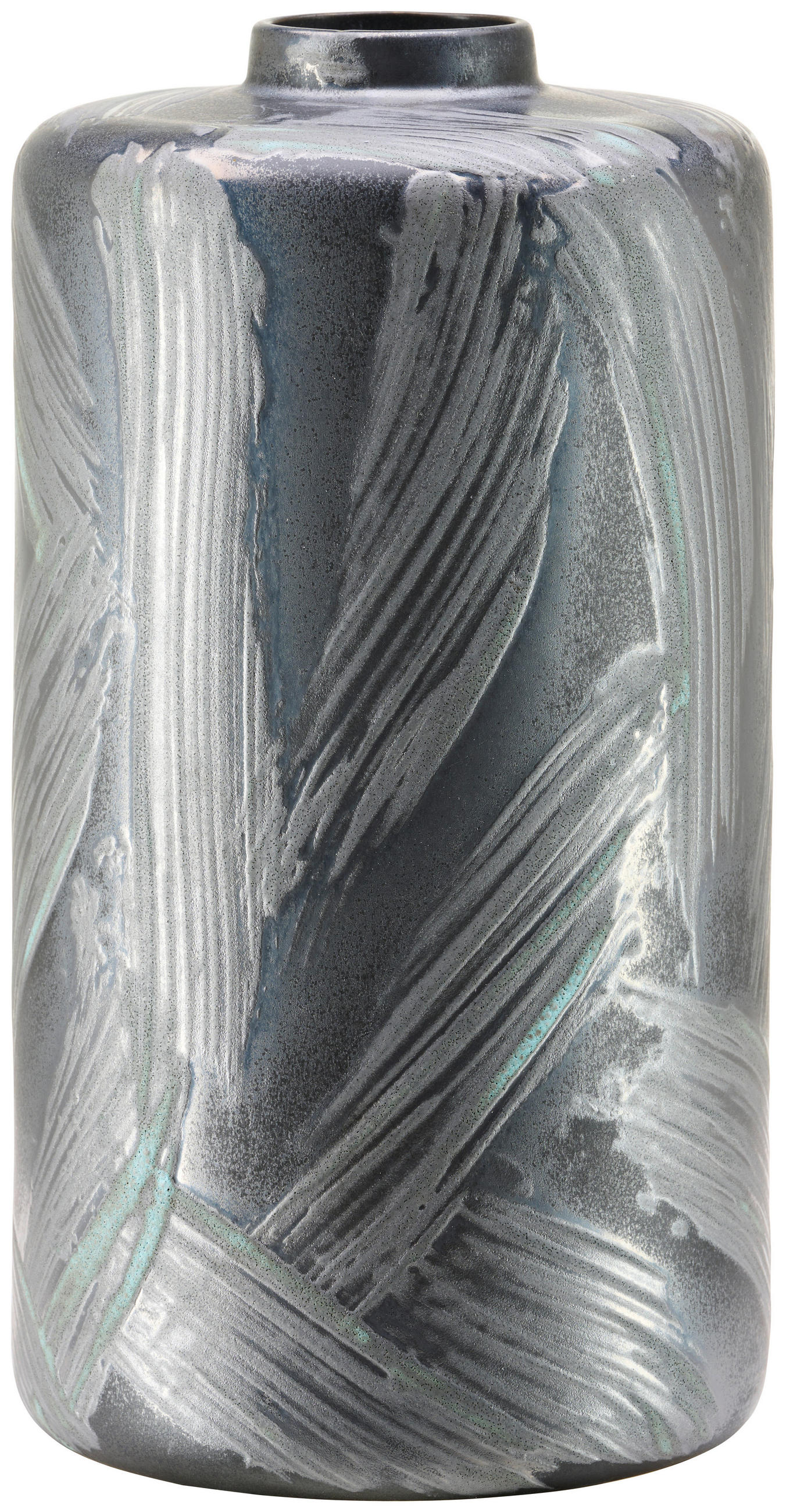 VASE 30,5 cm  - Schwarz/Grau, Trend, Stein (16,00/30,5cm)