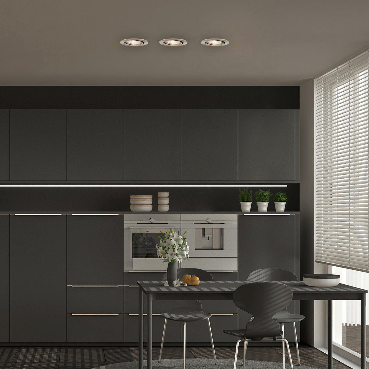 LED-PANEL   //3000 K// - barve niklja, Basics, kovina (8,6/7cm)