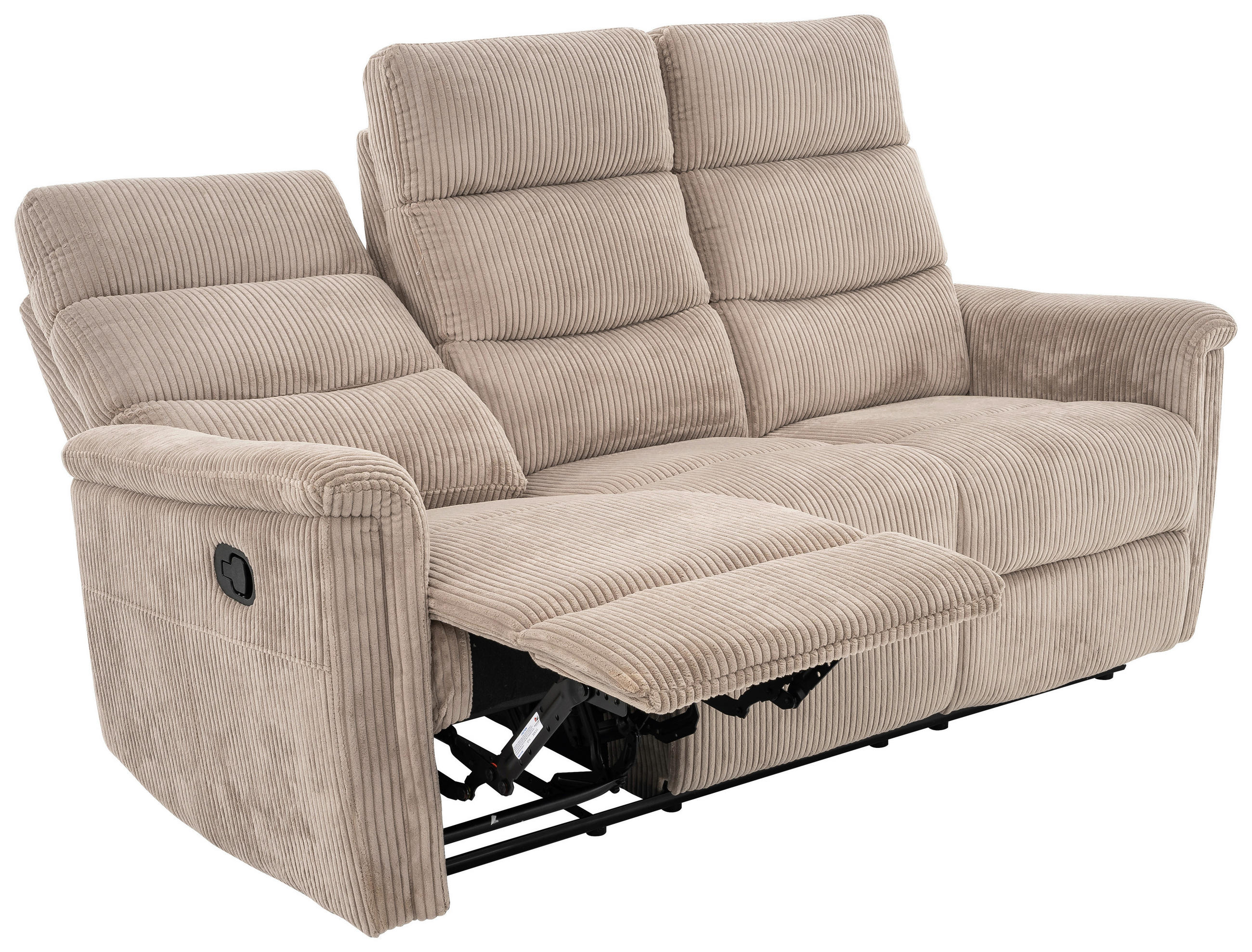 3-SITS SOFFA i manchester ljusbrun  - ljusbrun/svart, Design, metall/textil (184/108/89cm) - Livetastic