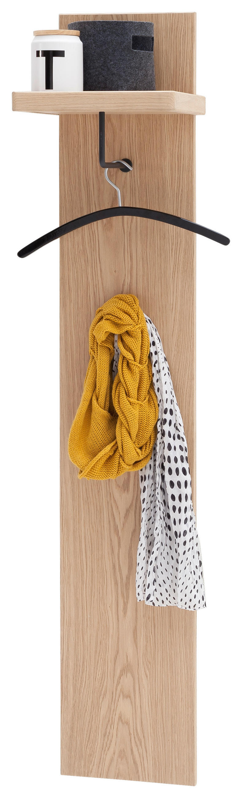 GARDEROBENPANEEL  in 30/168/30 cm  - Eichefarben/Schwarz, Natur, Holz/Metall (30/168/30cm) - Linea Natura
