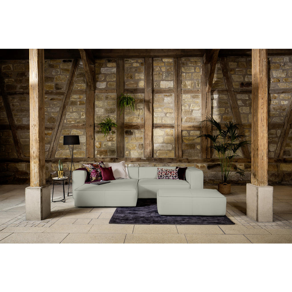 Thumbnail - Chilliano Ecksofa around the block, Weiß, Leder, Echtleder, Longlife-Leder, Uni, Füllung: Schaumstoff, Polyurethan (Pur)...