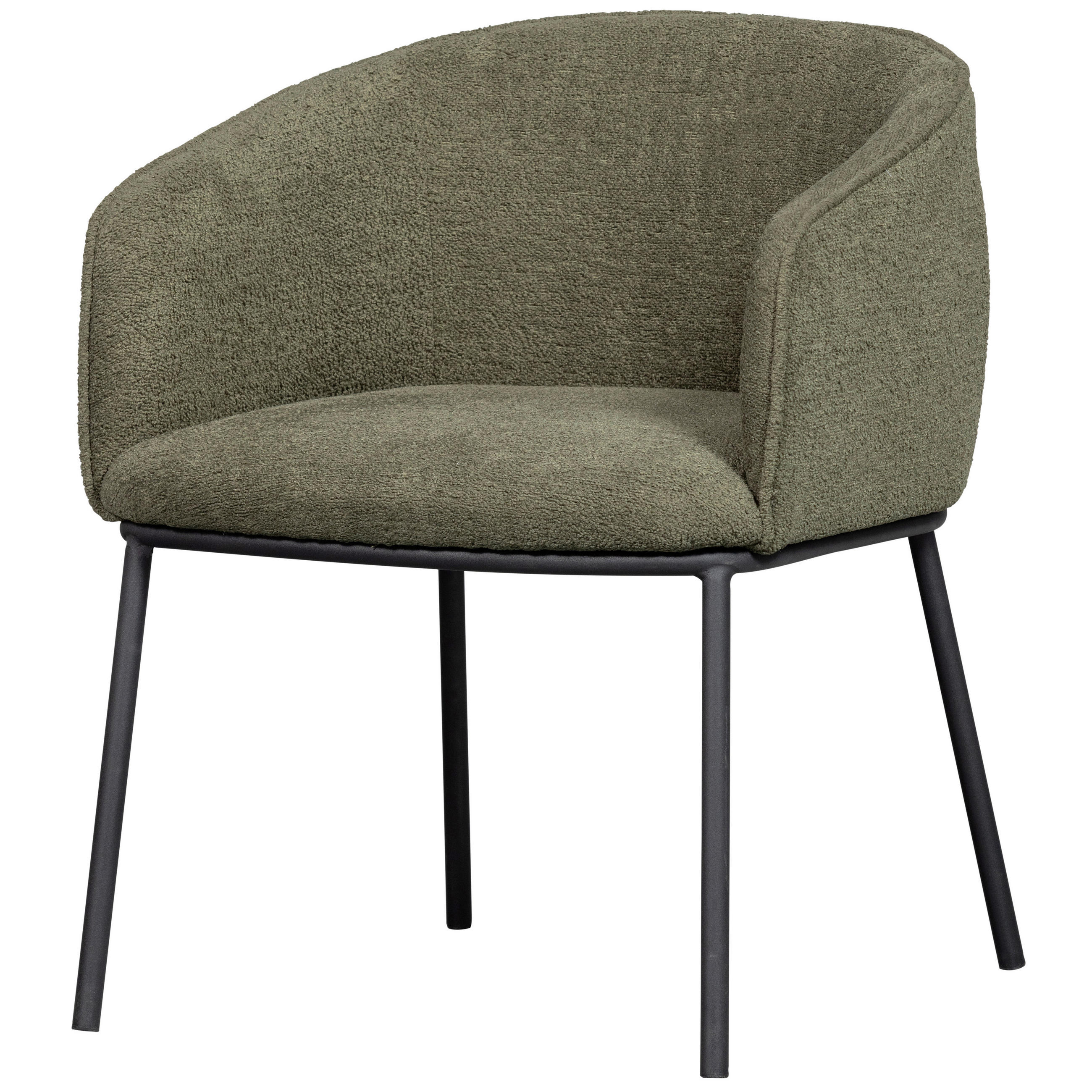 ARMLEHNSTUHL  in Bouclé  - Waldgrün/Schwarz, Design, Textil/Metall (61/77/63cm) - Livetastic