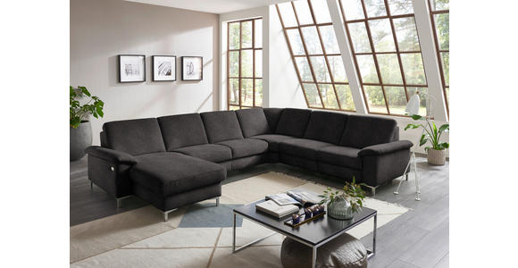 WOHNLANDSCHAFT in Chenille Graubraun - Graubraun/Alufarben, Design, Textil/Metall (170/333/265cm) - Dieter Knoll