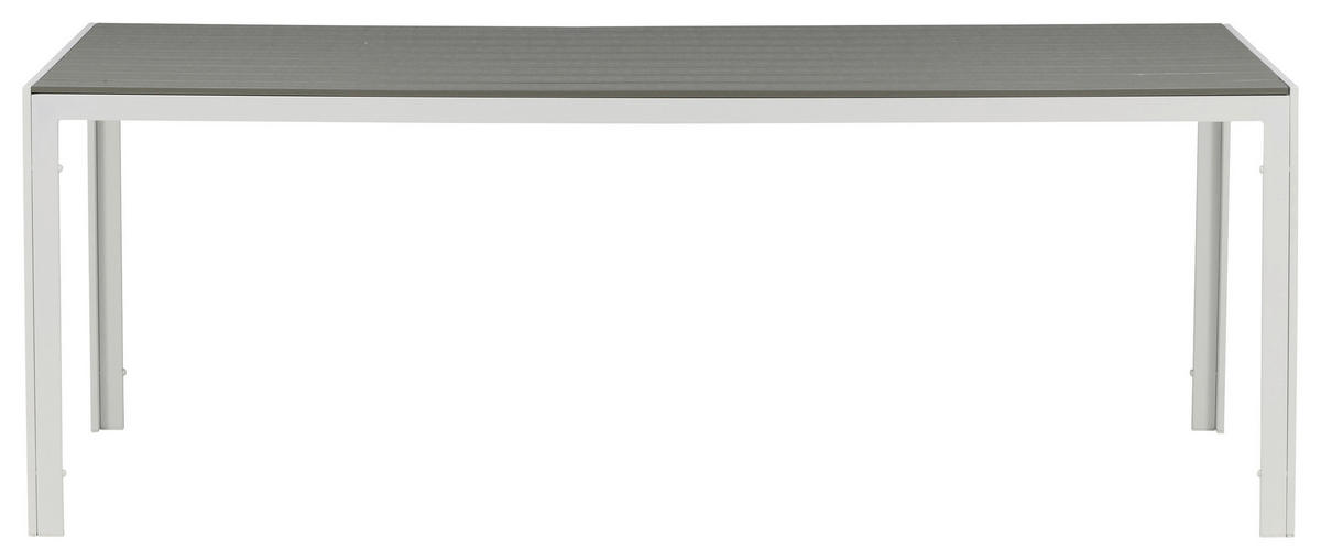 GARTENTISCH 205/90/75 cm Metall rechteckig  - Weiß/Grau, KONVENTIONELL, Metall (205/90/75cm) - Gardenson