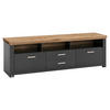 LOWBOARD  in 199,7/62,6/51,2 cm  - Graphitfarben/Eiche Artisan, Design, Holzwerkstoff/Metall (199,7/62,6/51,2cm) - SetOne by Musterring