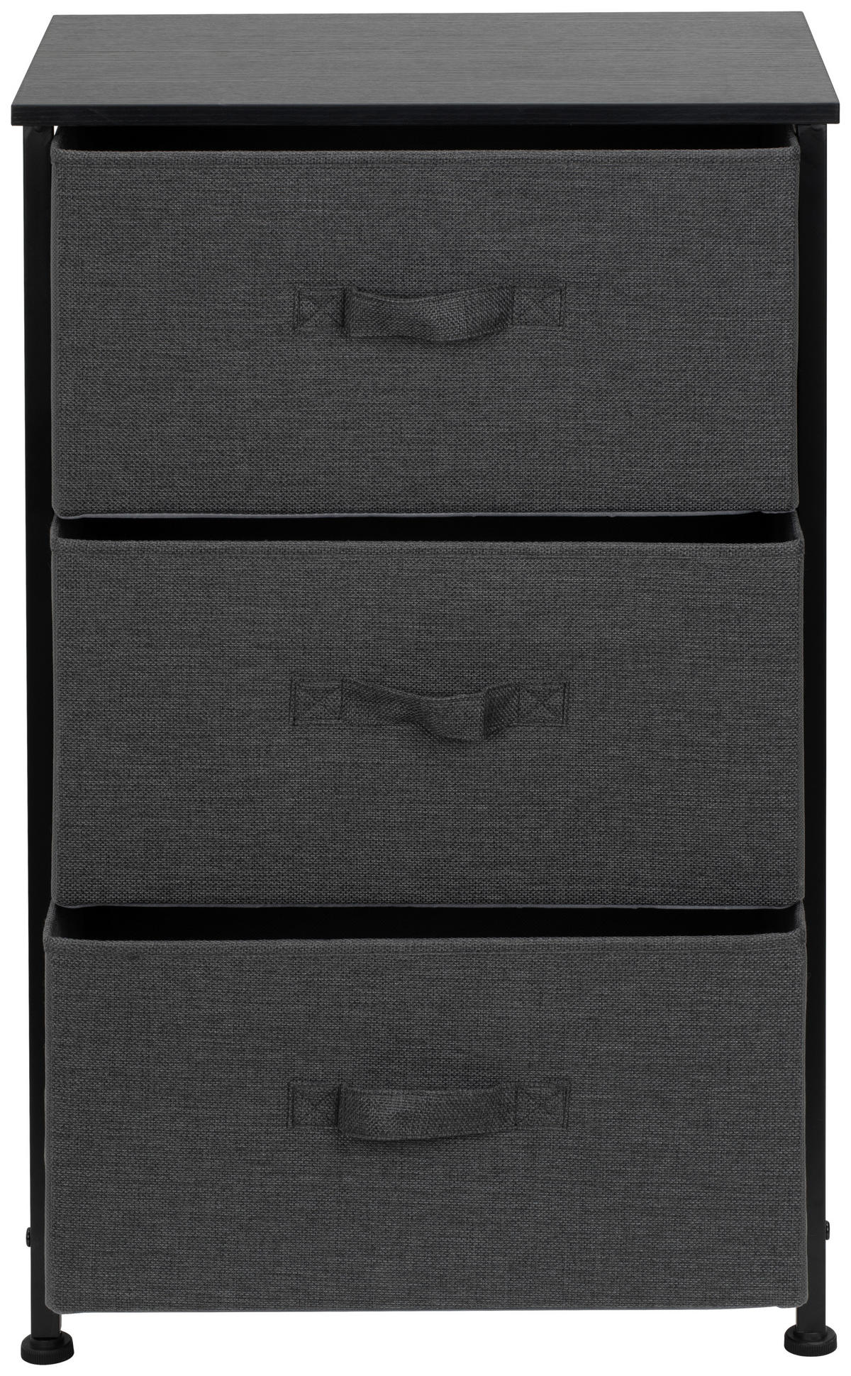 KOMODA, černá, tmavě šedá, 45/71.5/30 cm - černá/tmavě šedá, Moderní, kov/kompozitní dřevo (45/71.5/30cm) - PBJ