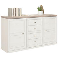 SIDEBOARD  in 160/89/43 cm  - Weiß/Grau, LIFESTYLE, Holzwerkstoff/Metall (160/89/43cm) - Hom`in