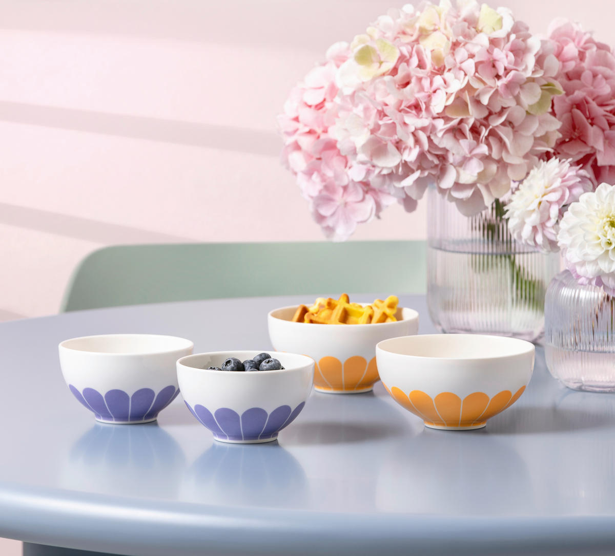 MÜSLISCHALE Fleur couleur  - Pastellblau/Weiß, KONVENTIONELL, Keramik (11/6,5cm) - Villeroy & Boch