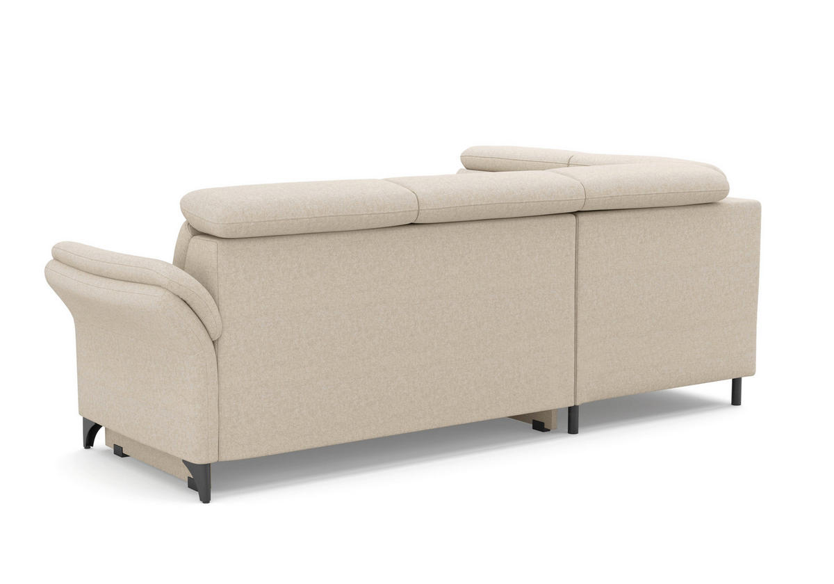 ECKSOFA GLENDALE E in Flachgewebe Creme  193/247 cm  - Creme/Schwarz, KONVENTIONELL, Textil/Metall (193/247cm) - Sit & More