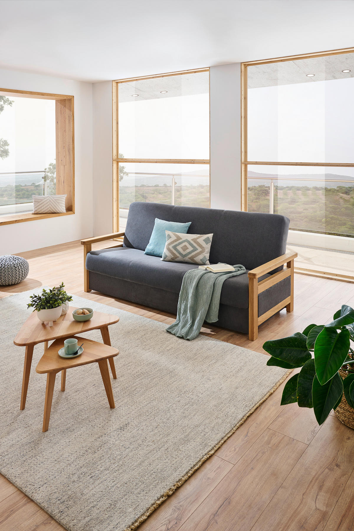 BÄDDSOFFA i grå  - grå, Klassisk, trä/textil (220/90/90cm) - Venda