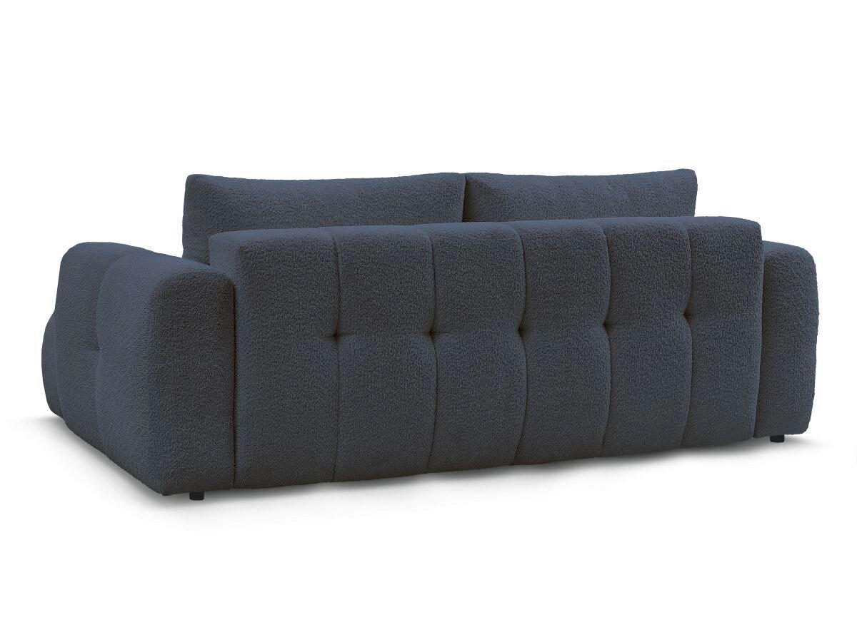 SCHLAFSOFA FUJI Bouclé Dunkelblau  inkl.  - Schwarz/Dunkelblau, MODERN, Kunststoff/Textil (251/113/88cm)