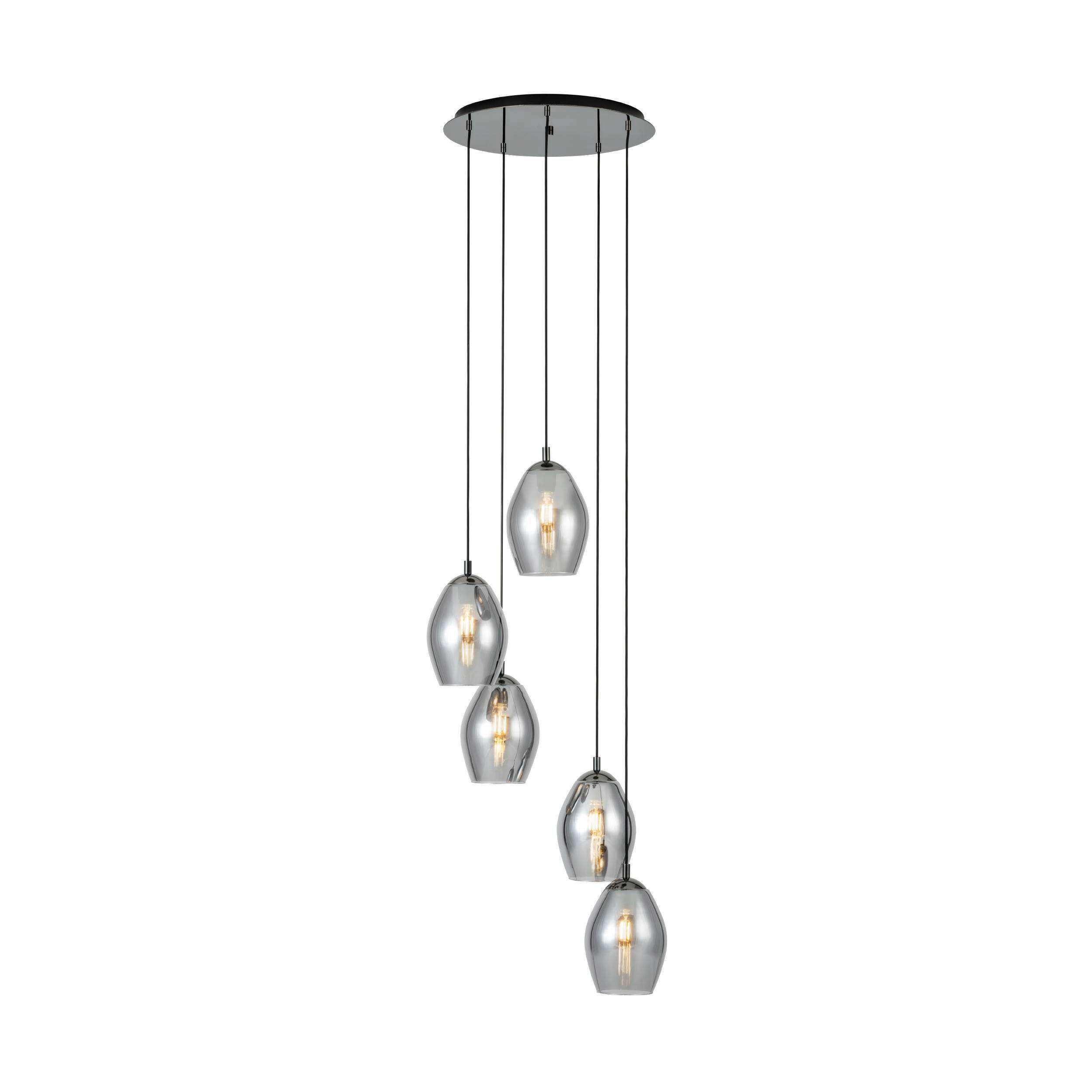 LED-HÄNGELEUCHTE 58/200 cm  - Schwarz, Design, Glas/Metall (58/200cm) - Eglo