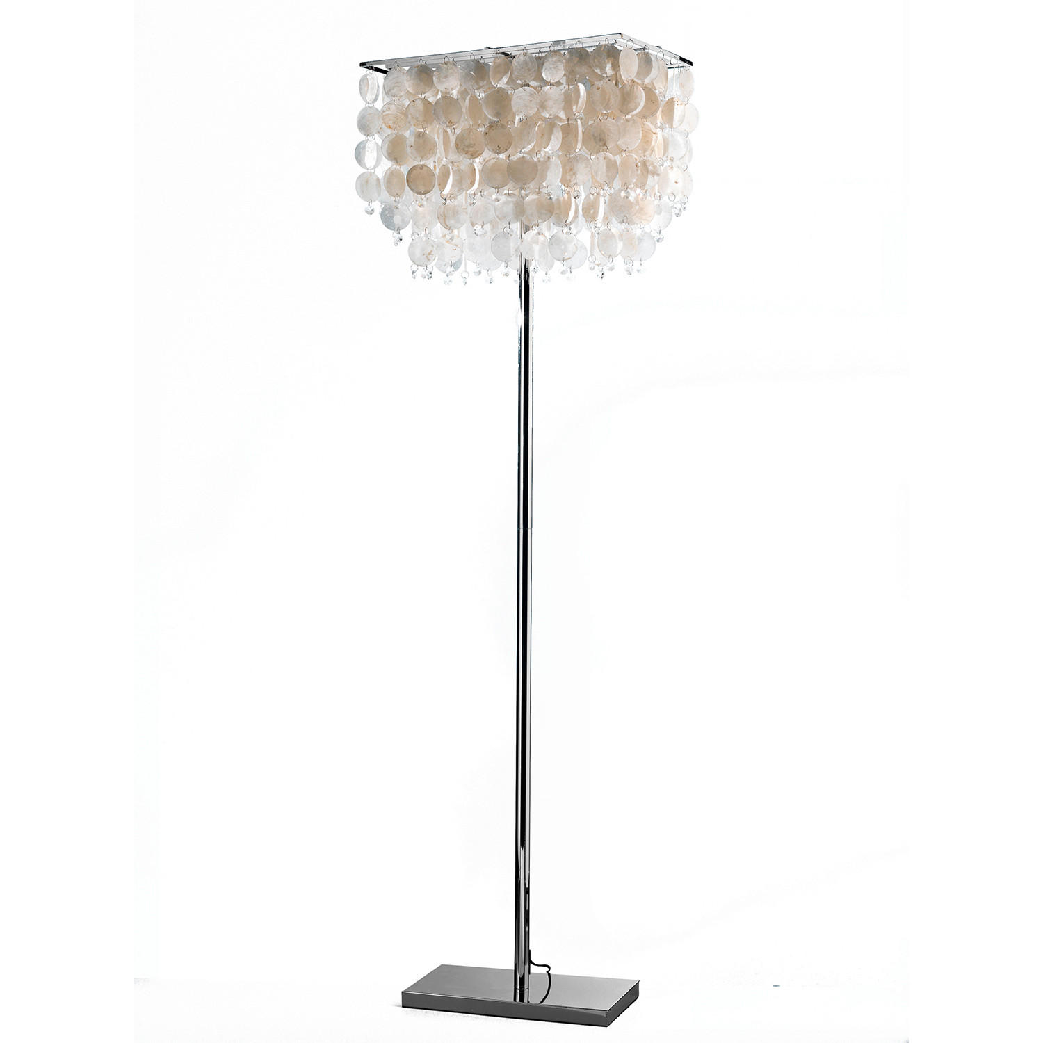 STEHLEUCHTE 30/50/155 cm    - Chromfarben/Hellgrau, Basics, Naturmaterialien/Kunststoff (30/50/155cm)