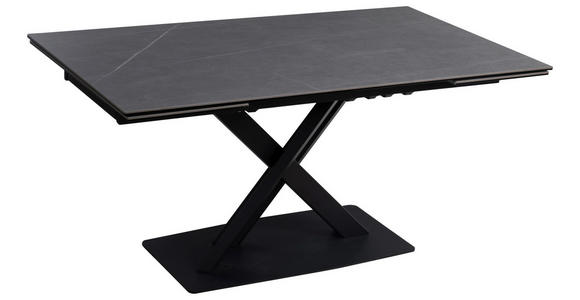 ESSTISCH in Metall, Glas, Keramik 160-240/90/76 cm - Anthrazit/Schwarz, Design, Glas/Keramik (160-240/90/76cm) - Novel