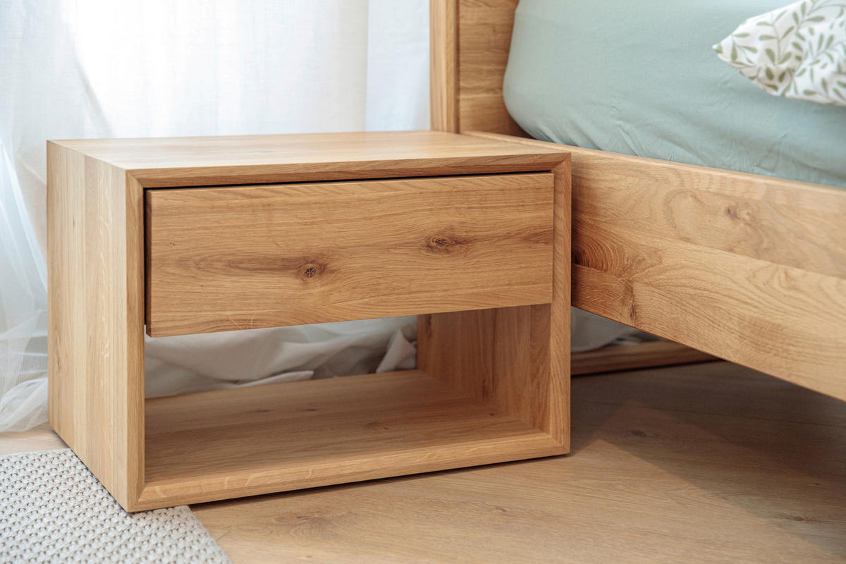 NACHTSCHRANK 50/35/35 cm Eiche massiv  - Eichefarben, MODERN, Holz (50/35/35cm) - Linea Natura