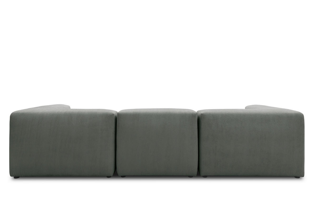 ECKSOFA in Cord, Mikrofaser Hellgrau   - Hellgrau/Schwarz, Design, Kunststoff/Textil (301/69/193cm) - MID.YOU