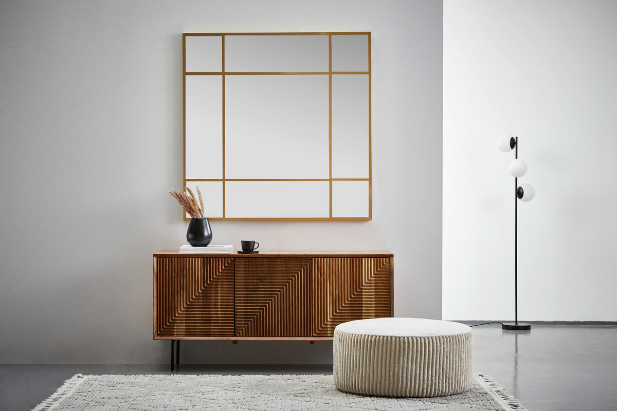 WANDSPIEGEL 120/120/3 cm  - Goldfarben, Design, Glas/Holzwerkstoff (120/120/3cm) - MID.YOU