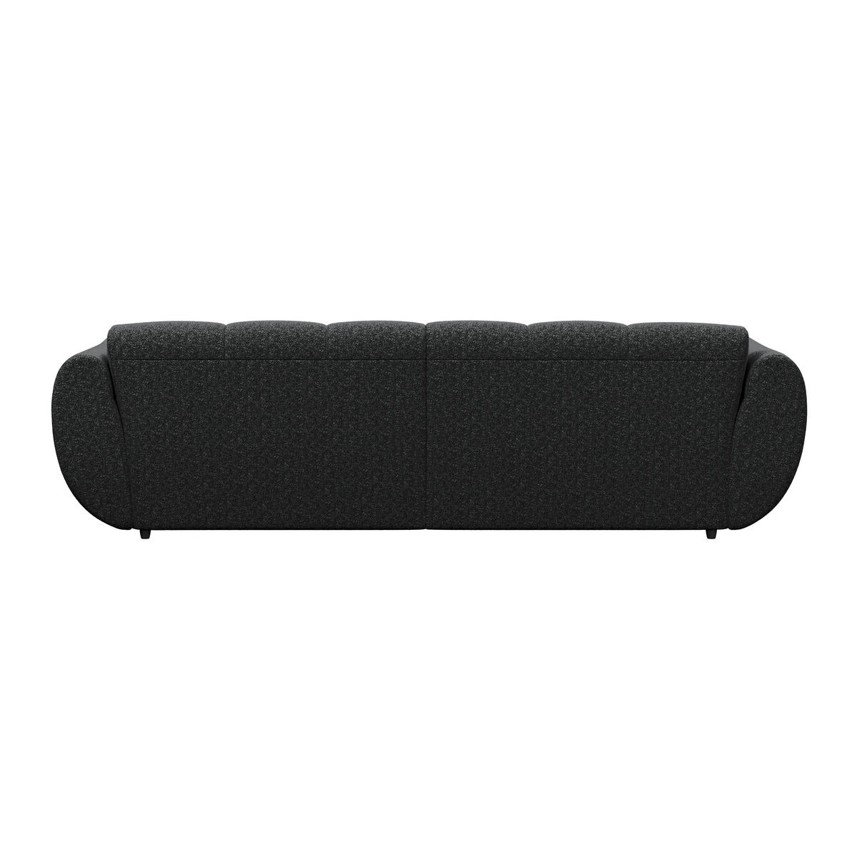 ECKSOFA Chenille Schwarz  - Schwarz, Trend, Kunststoff/Textil (280/178cm) - MID.YOU