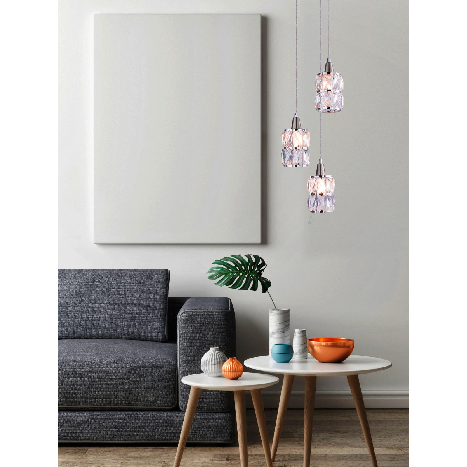 LUSTRĂ 25/120 cm  - culoare crom, Basics, sticlă/metal (25/120cm)